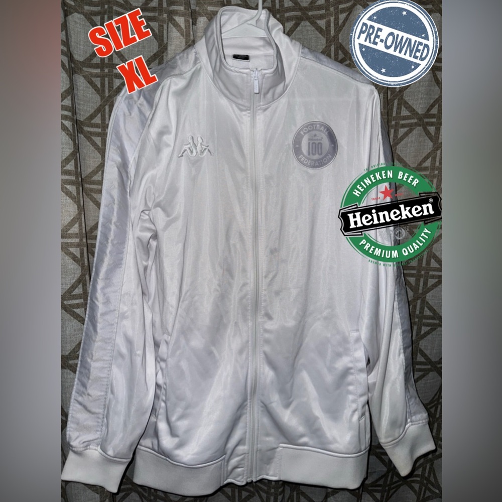 Kappa Heineken 100 Football Federation Mens White XL Track Jacket